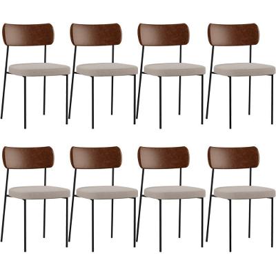 Kit 08 Cadeiras Para Sala De Jantar Melina L02 Marrom Bege