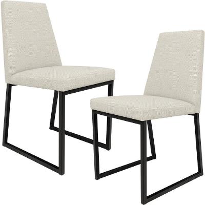 Kit 02 Cadeiras Sala De Jantar L02 Champagne