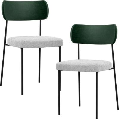 Kit 02 Cadeiras Para L02 Verde Musgo Bouclê Cinza
