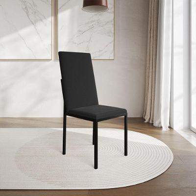 Cadeira De Jantar Estofada Mônaco Premium Preta - Cor: Preto