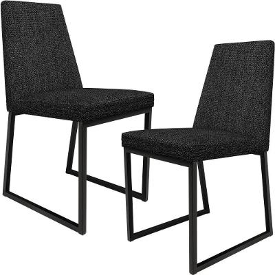 Kit 02 Cadeiras Sala De Jantar L02 Chumbo