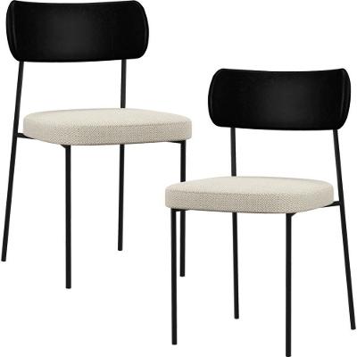 Kit 02 Cadeiras Sala De Jantar L02 Preto Champagne