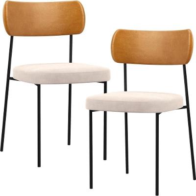 Kit 02 Cadeiras Para Sala De Jantar L02 Whisky Suede Bege