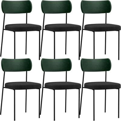 Kit 06 Cadeiras Sala De Jantar L02 Verde Musgo Chumbo