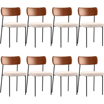 Kit 08 Cadeiras Sala De Jantar L02 Camel Suede Bege