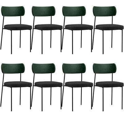 Kit 08 Cadeiras Para Sala De Jantar L02 Verde Musgo Chumbo