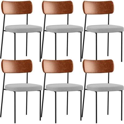 Kit 06 Cadeiras Para Sala De Jantar Melina L02 Camel Cinza