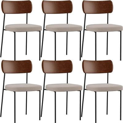Kit 06 Cadeiras Para Sala De Jantar Melina L02 Marrom Bege