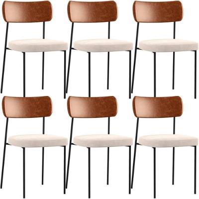 Kit 06 Cadeiras Sala De Jantar L02 Camel Suede Bege