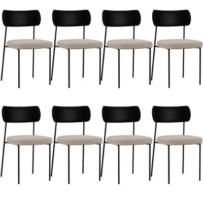 Kit 08 Cadeiras Para Sala De Jantar Melina L02 Preto Bege