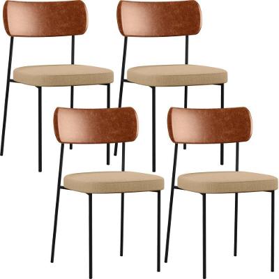 Kit 04 Cadeiras Sala De Jantar L02 Camel Bege Escuro