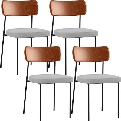 Kit 04 Cadeiras Para Sala De Jantar Melina L02 Camel Cinza