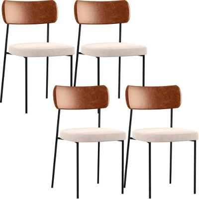 Kit 04 Cadeiras Sala De Jantar L02 Camel Suede Bege