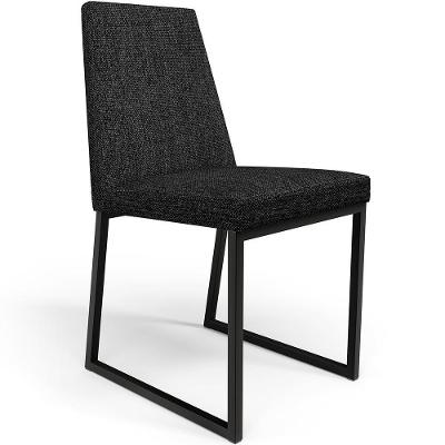 Cadeira Para Sala De Jantar Base Aço Preto L02 Chumbo