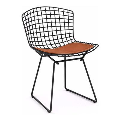 Cadeira Bertoia Preta Com Assento Cobre Cor Marrom