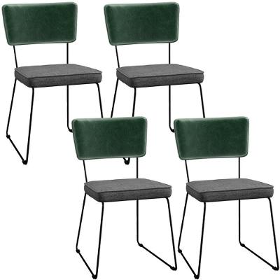 Kit 04 Cadeiras L02 Facto Verde Musgo Linho Cinza Escuro
