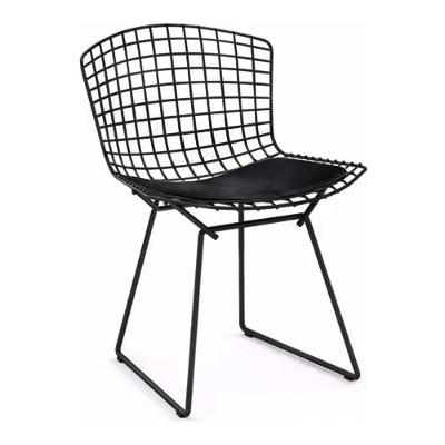 Cadeira Bertoia Preta Com Assento Preto Cor Preto