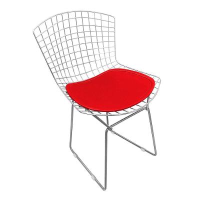 Cadeira Bertoia Cromada Com Assento Sintético Vermelho Cor Vermelho