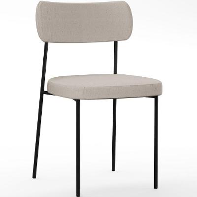 Cadeira Estofada Para Sala De Jantar Melina L02 Linho Cru
