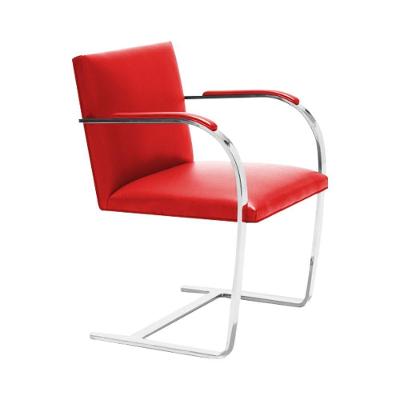 Cadeira Brno Escritório Couro Sintético Vermelho Barra Chata Cromada Cor Vermelho