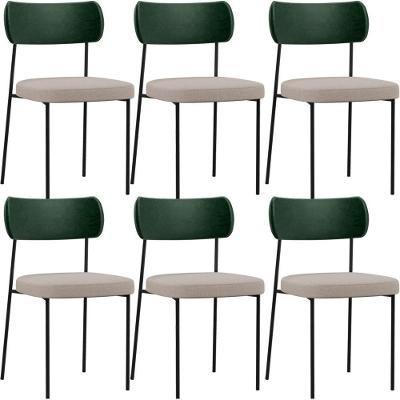 Kit 06 Cadeiras Sala De Jantar L02 Verde Musgo Bege