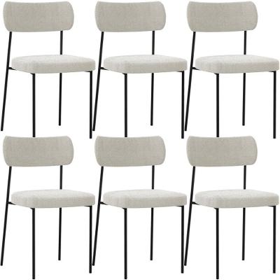 Kit 06 Cadeiras Para Sala De Jantar L02 Bouclê Creme