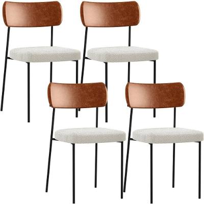 Kit 04 Cadeiras Sala De Jantar L02 Camel Bouclê Creme
