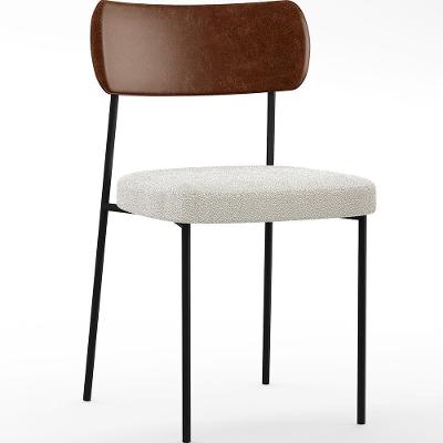 Cadeira Sala De Jantar L02 Marrom Bouclê Creme