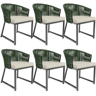Kit 06 Cadeirass Para Área Gourmet Cozinha Bethari D04 Verde