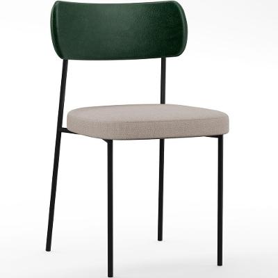Cadeira Estofada Para Sala De Jantar L02 Verde Musgo Bege