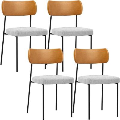 Kit 04 Cadeiras Para Sala De Jantar L02 Whisky Bouclê Cinza