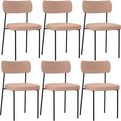 Kit 06 Cadeiras Para Sala De Jantar L02 Rosê