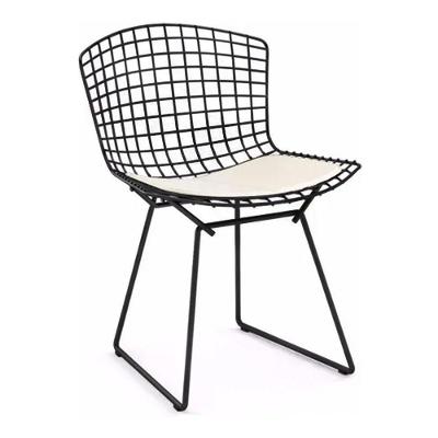 Cadeira Bertoia Preta Com Assento Branco Cor Branco