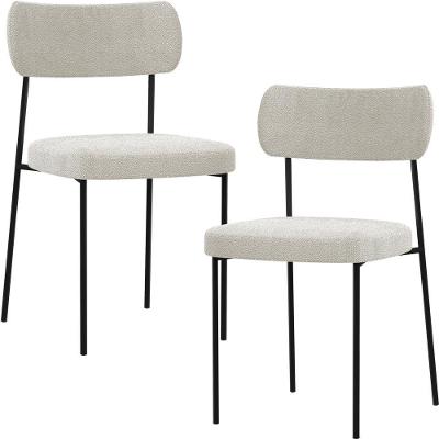 Kit 02 Cadeiras Para Sala De Jantar L02 Bouclê Creme