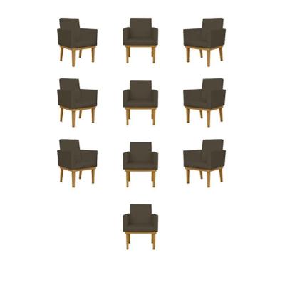 Kit 10 Cadeiras Decorativa Reforçada Oferta Courino Balaqui Cor:courino Marrom