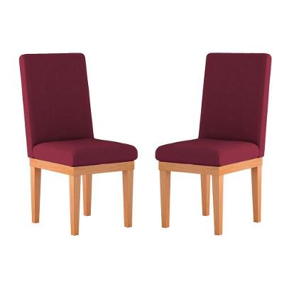 Kit 2 Cadeiras Estofadas Para Mesa De Jantar - Balaqui Decor Cor:marsala