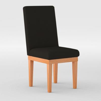 Kit 2 Cadeiras Estofadas Reforçadas Para Mesa Jantar Courino Cor:preto
