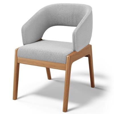Cadeira De Jantar E Estar Living Estofada Lince L02 Bouclê Cinza - Lyam Decor