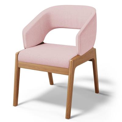 Cadeira De Jantar E Estar Living Estofada Lince L02 Linho Rosê - Lyam Decor