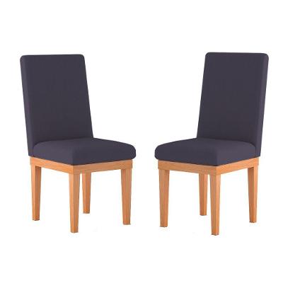Kit 2 Cadeiras Estofadas Para Mesa De Jantar - Balaqui Decor Cor:cinza