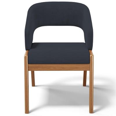 Cadeira De Jantar E Estar Living Estofada Lince L02 Suede Preto - Lyam Decor
