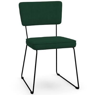 Cadeira Estofada De Jantar Allana L02 Suede Verde Musgo