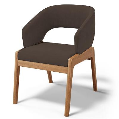 Cadeira De Jantar E Estar Living Estofada Lince L02 Suede Marrom - Lyam Decor