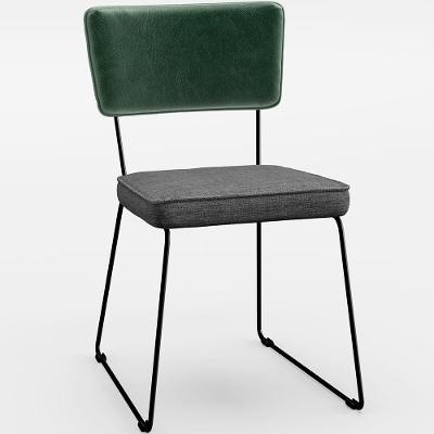 Cadeira Estofada Sala Jantar Facto Verde Musgo Cinza Escuro