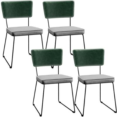 Kit 04 Cadeiras L02 Facto Verde Musgo Linho Cinza