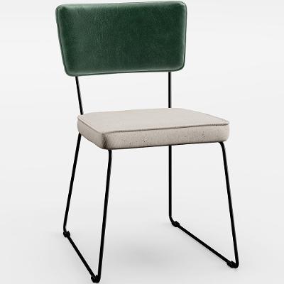 Cadeira Estofada Sala De Jantar Facto Verde Musgo Linho Cru