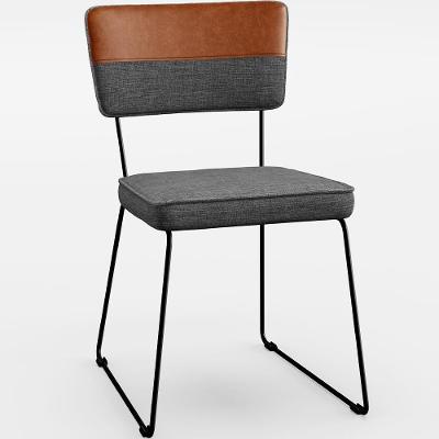 Cadeira De Jantar Allana L02 Faixa Camel Cinza Escuro