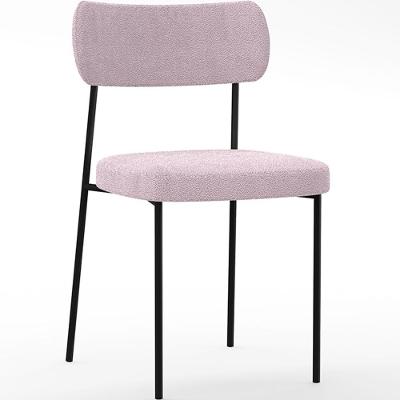 Cadeira Estofada Para Sala De Jantar Melina Bouclê Rosê