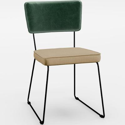 Cadeira Estofada Sala Jantar Facto Verde Musgo Bege Escuro