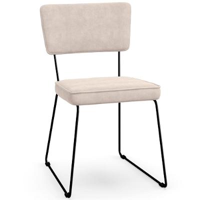 Cadeira Decorativa Estofada De Jantar Allana L02 Suede Bege